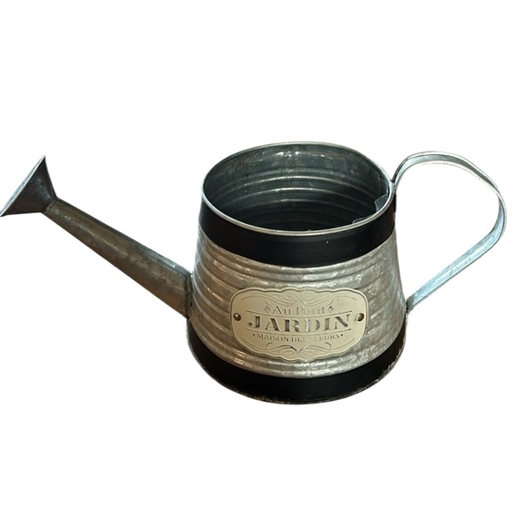 NEW Black and Silver Watering Can Plant Holder - Picture 1 of 7